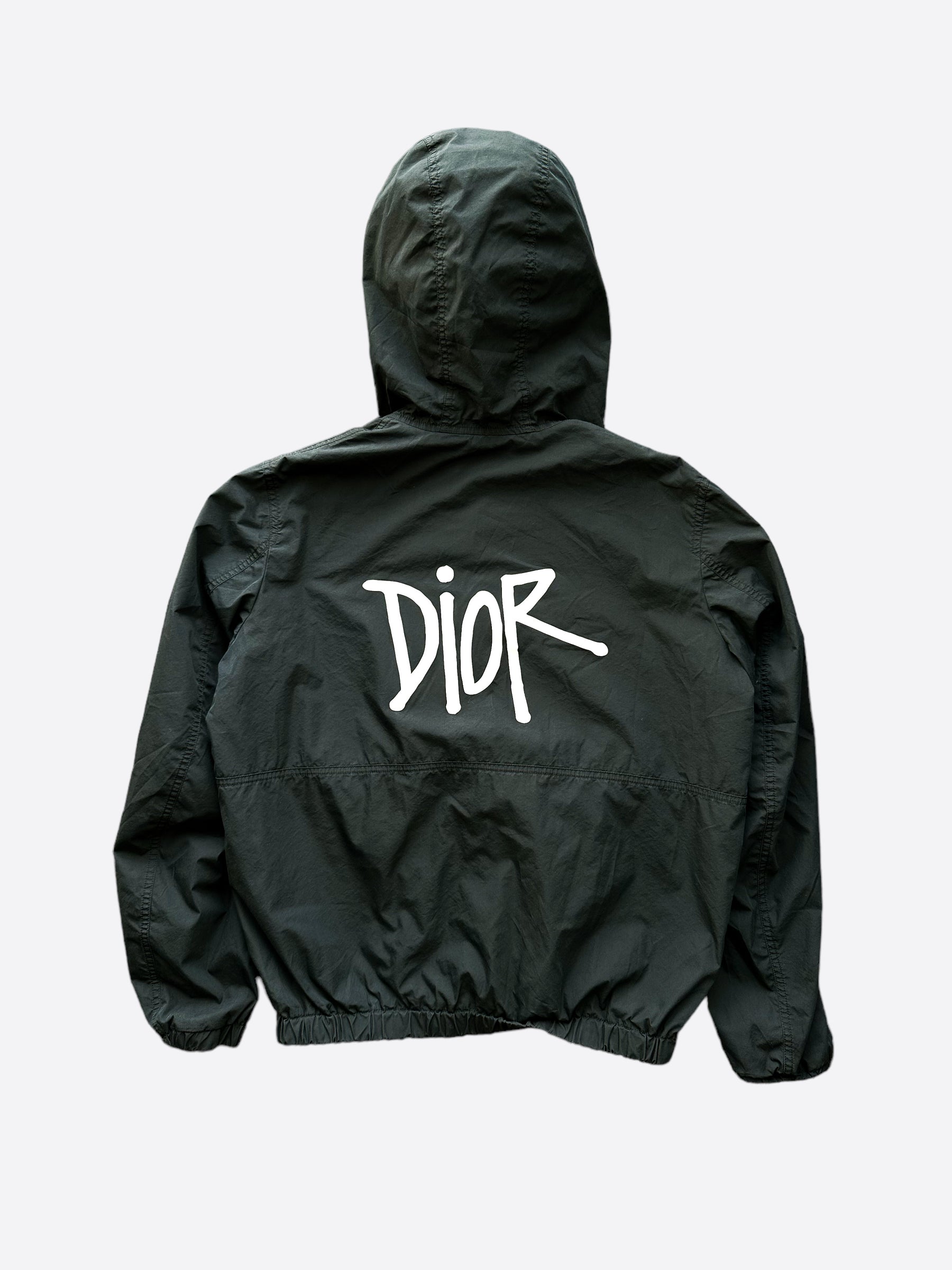 Dior Stussy Black Logo Windbreaker