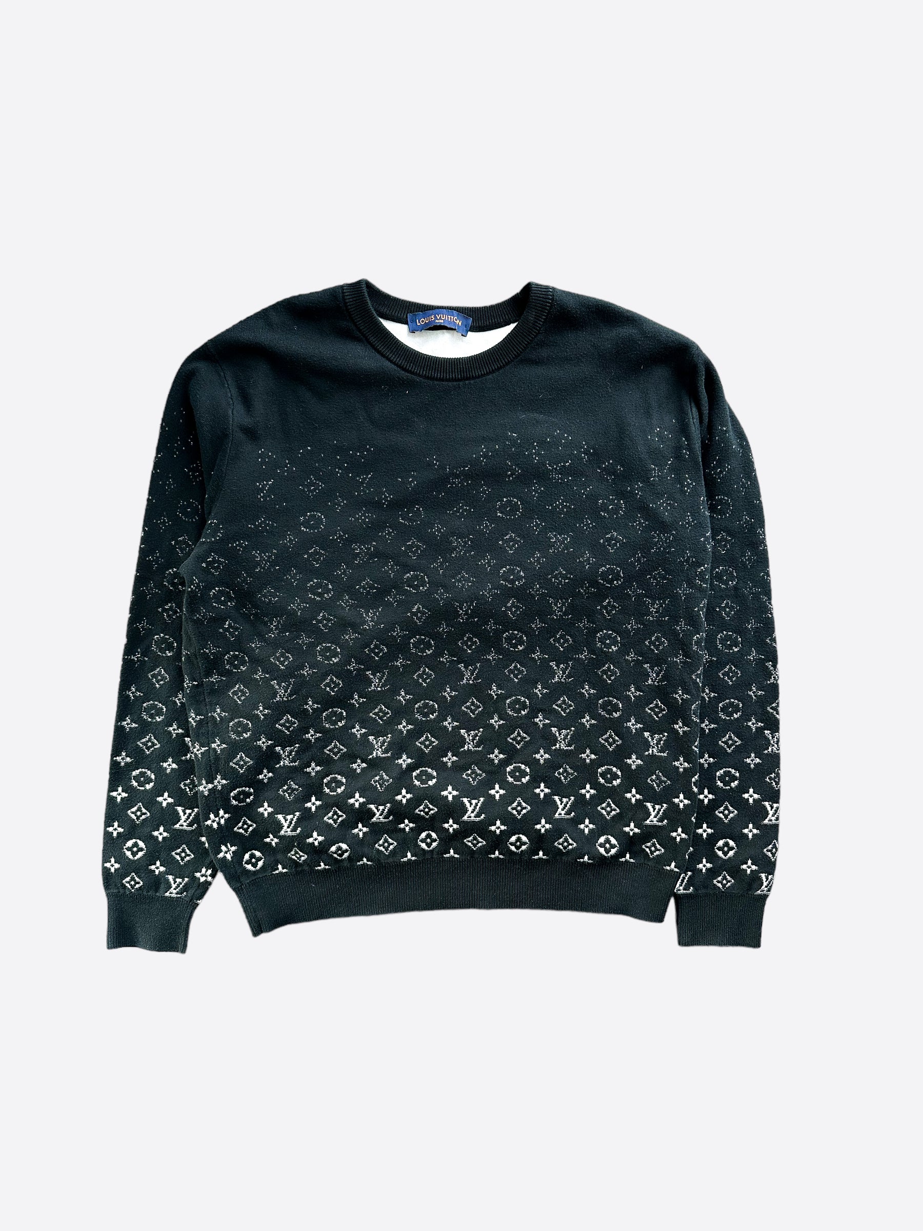 Louis Vuitton Black & Grey Half Monogram Cashmere Sweater