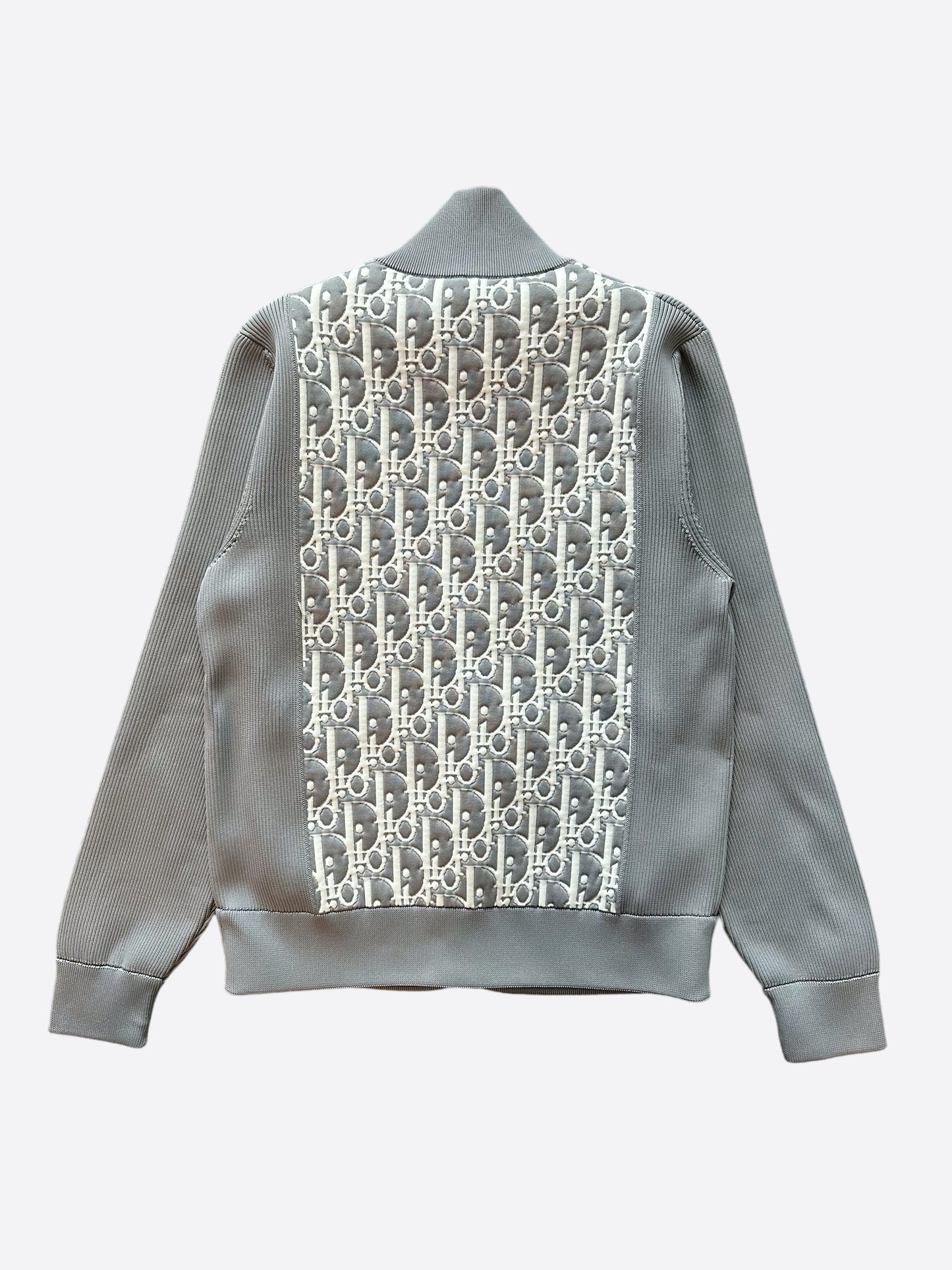 Dior Grey & White Oblique Zip Up Jacket
