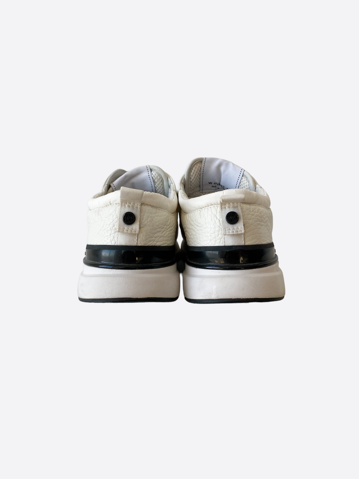 Chanel White & Black Interlock Logo Runners