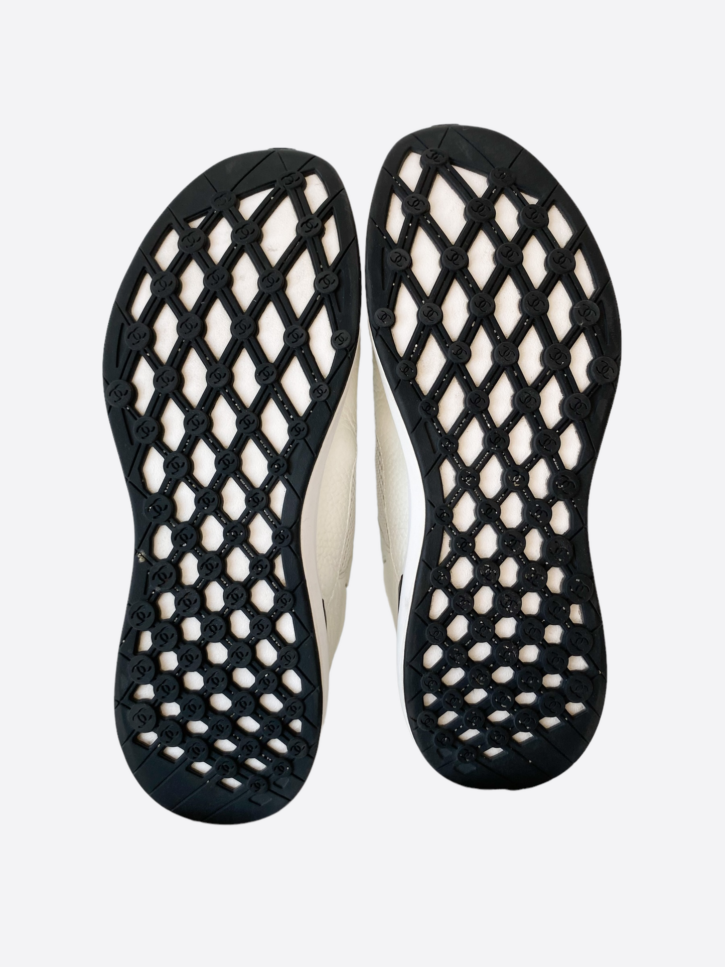 Chanel White & Black Interlock Logo Runners