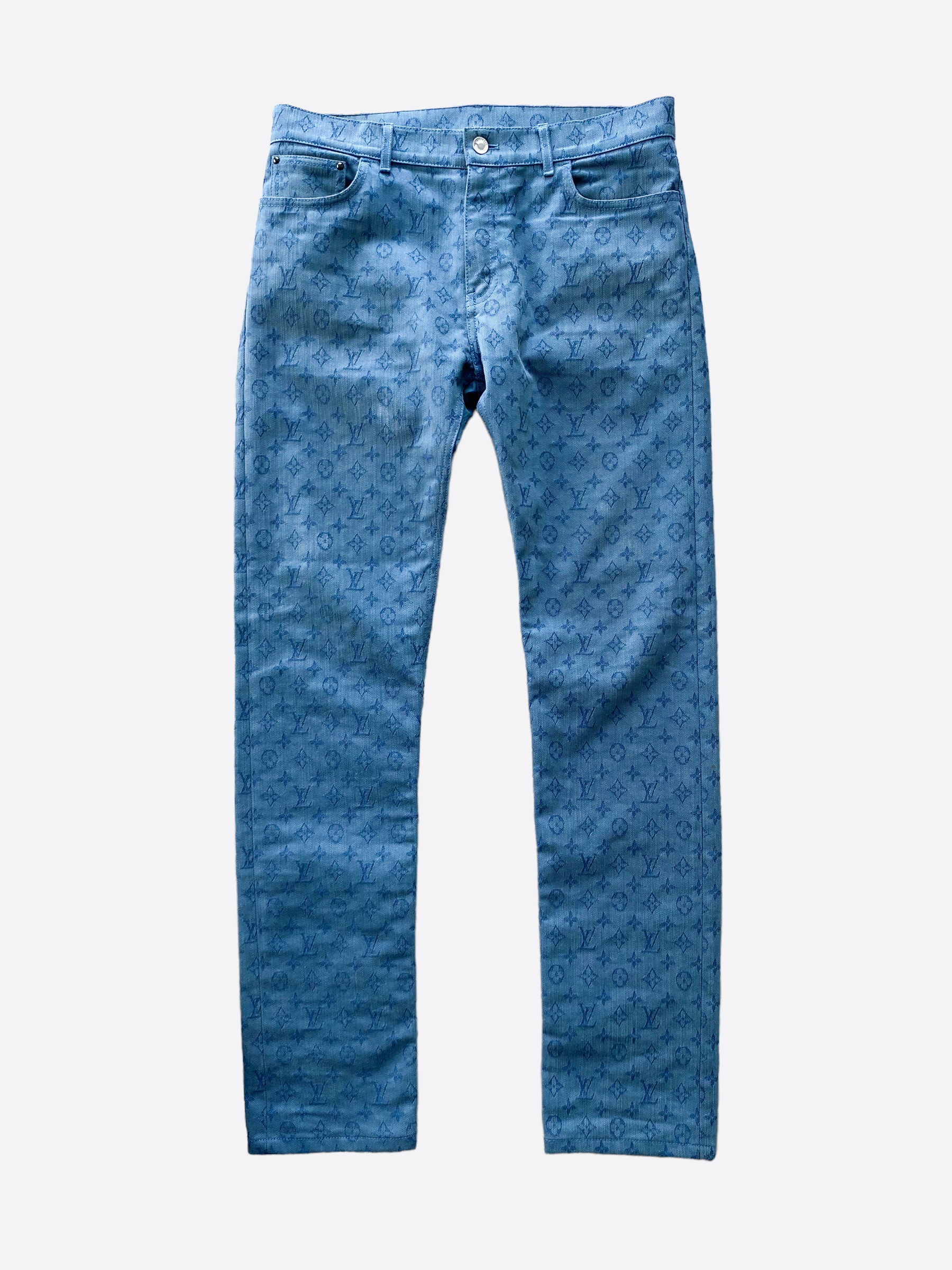 Louis Vuitton Nigo Blue Monogram Baggy Jeans – Savonches