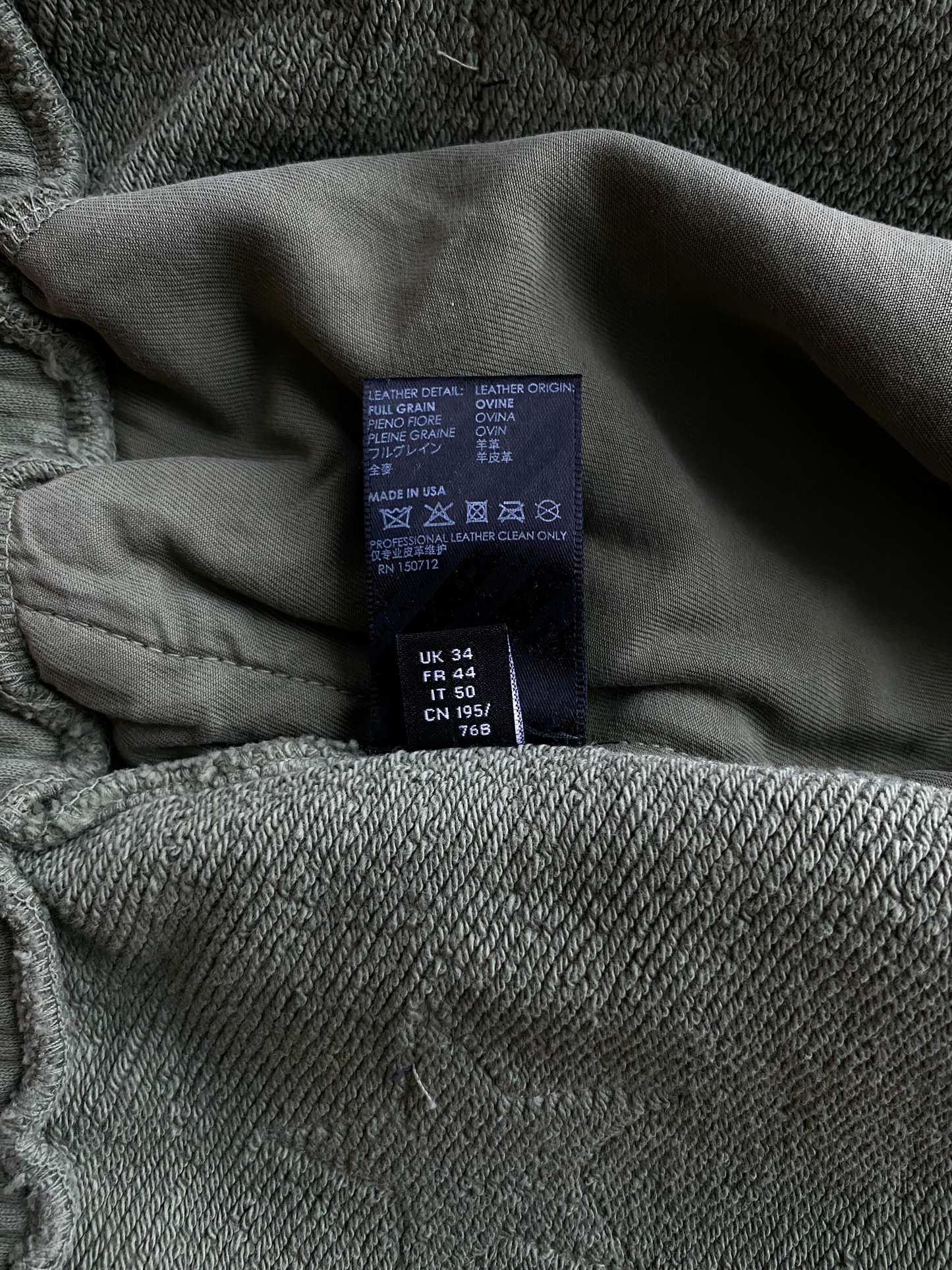 Amiri Chemist Olive Green Leather Star Applique Sweatpants