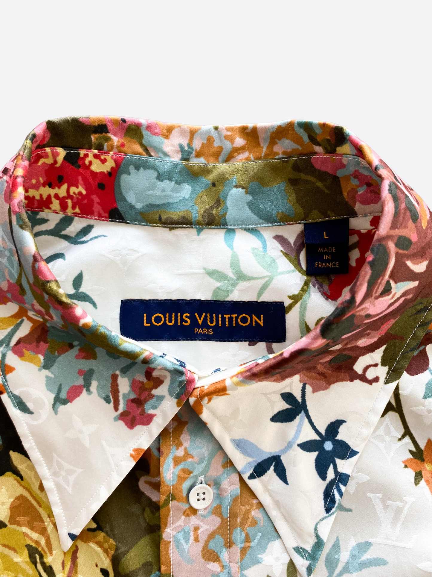 Louis Vuitton Monogram Flower Silk Blend Button Up Shirt