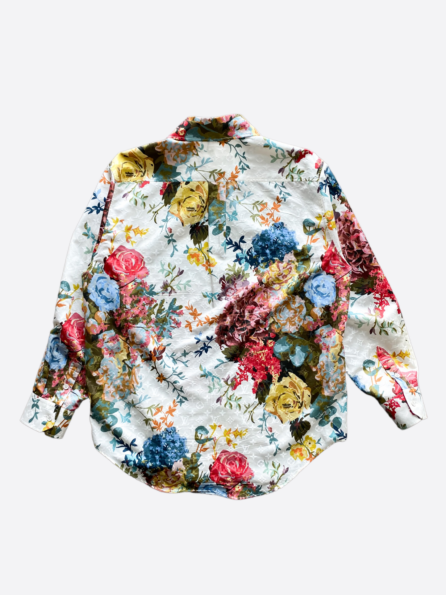 Louis Vuitton Monogram Flower Silk Blend Button Up Shirt
