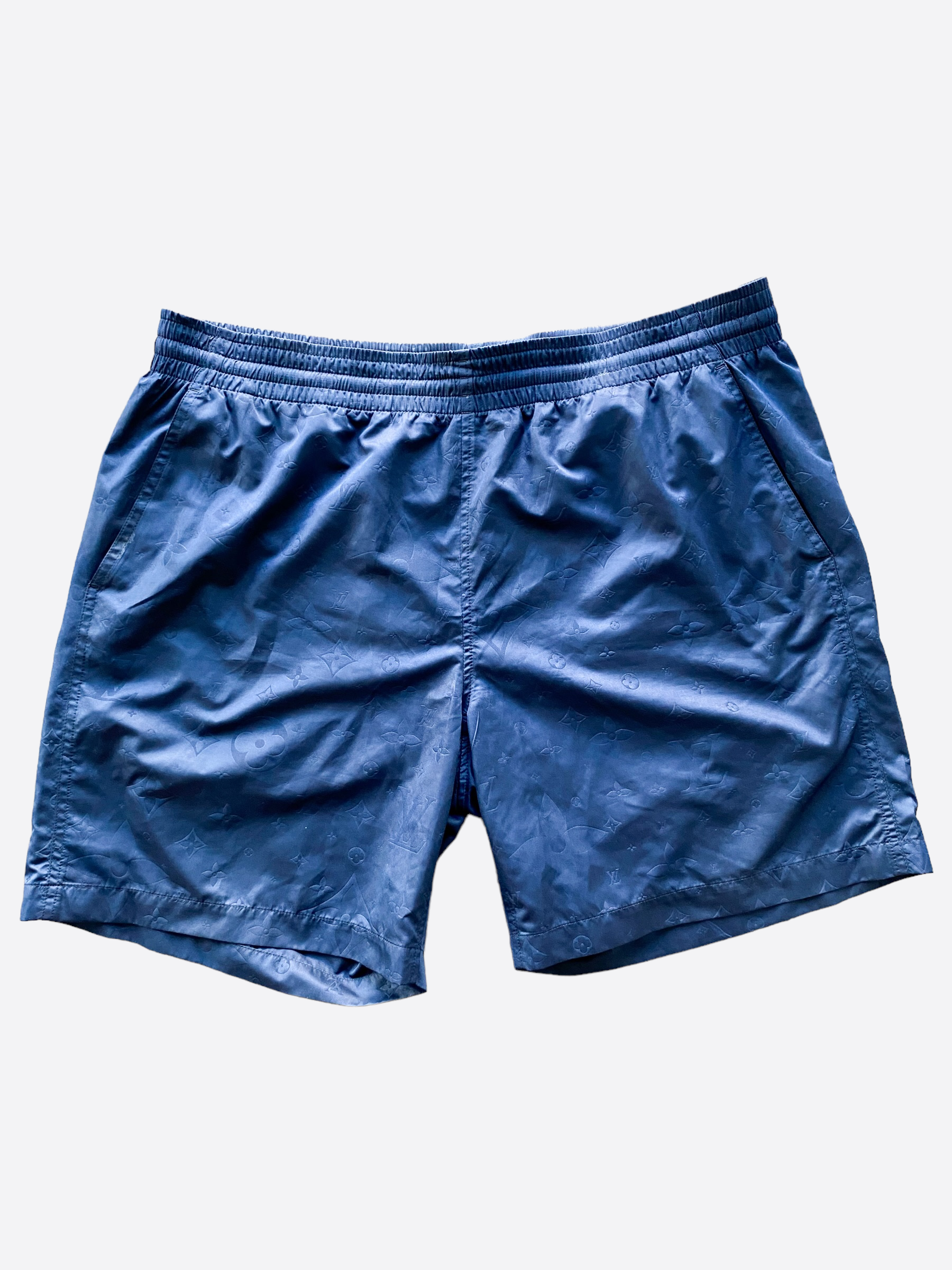 Louis Vuitton Monogram Swim Pants Navy Blue Lv Swimwear Half T