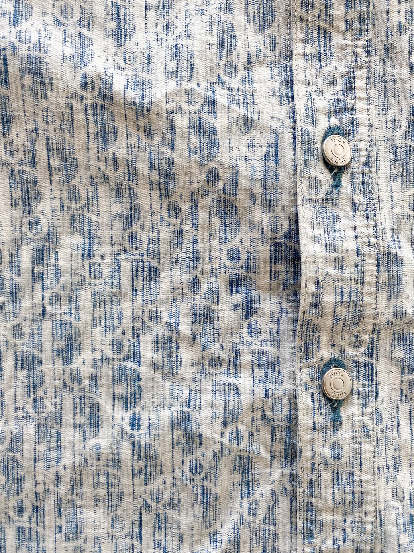 Dior Oblique Blue Monogram Button Up Shirt