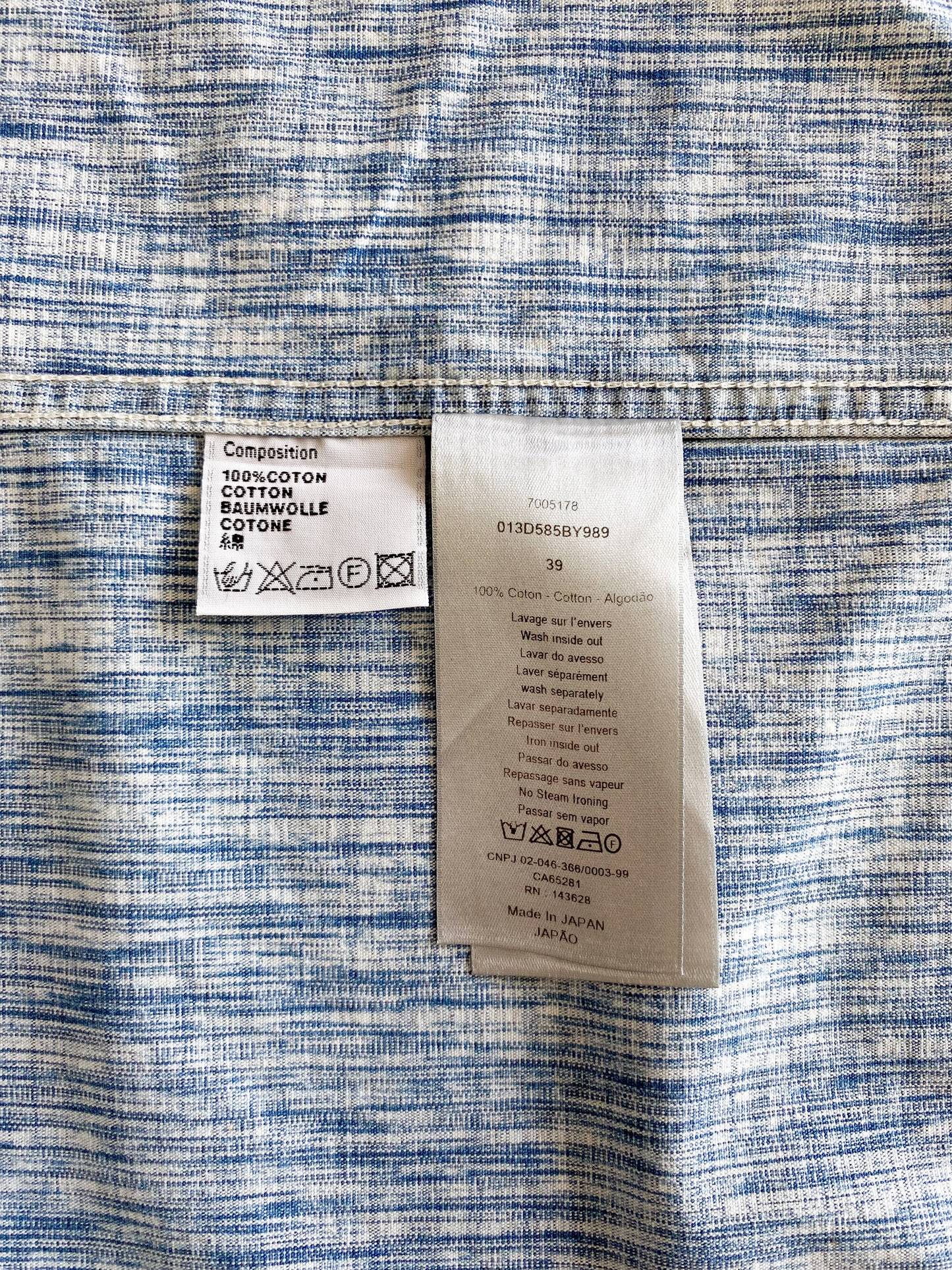 Dior Oblique Blue Monogram Button Up Shirt