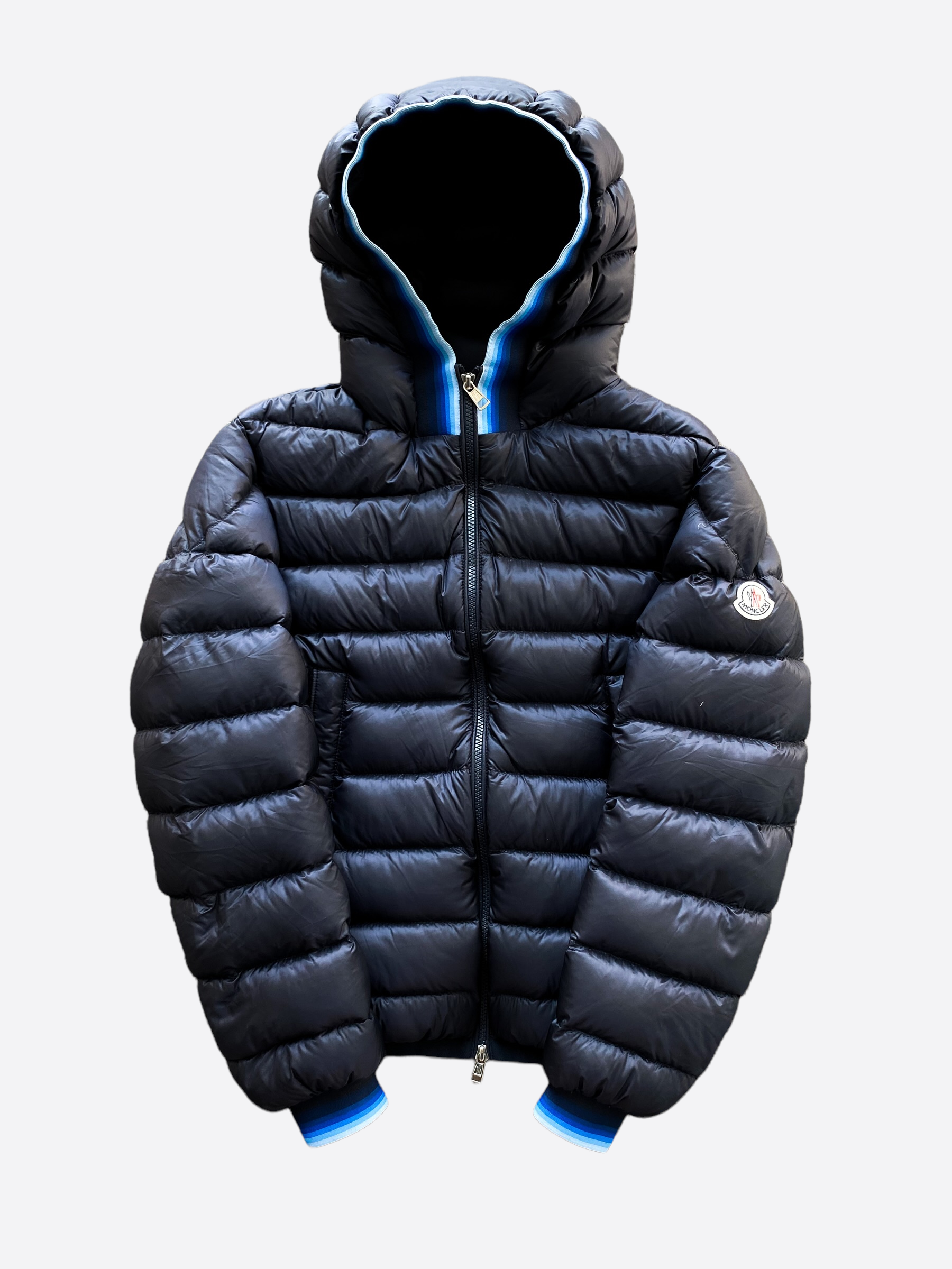 Moncler navy puffer sales jacket
