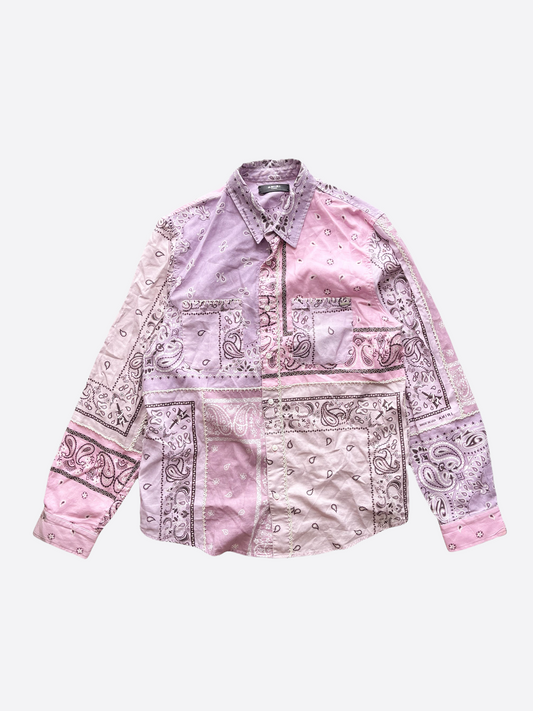 Amiri Pink Paisley Button Up Shirt