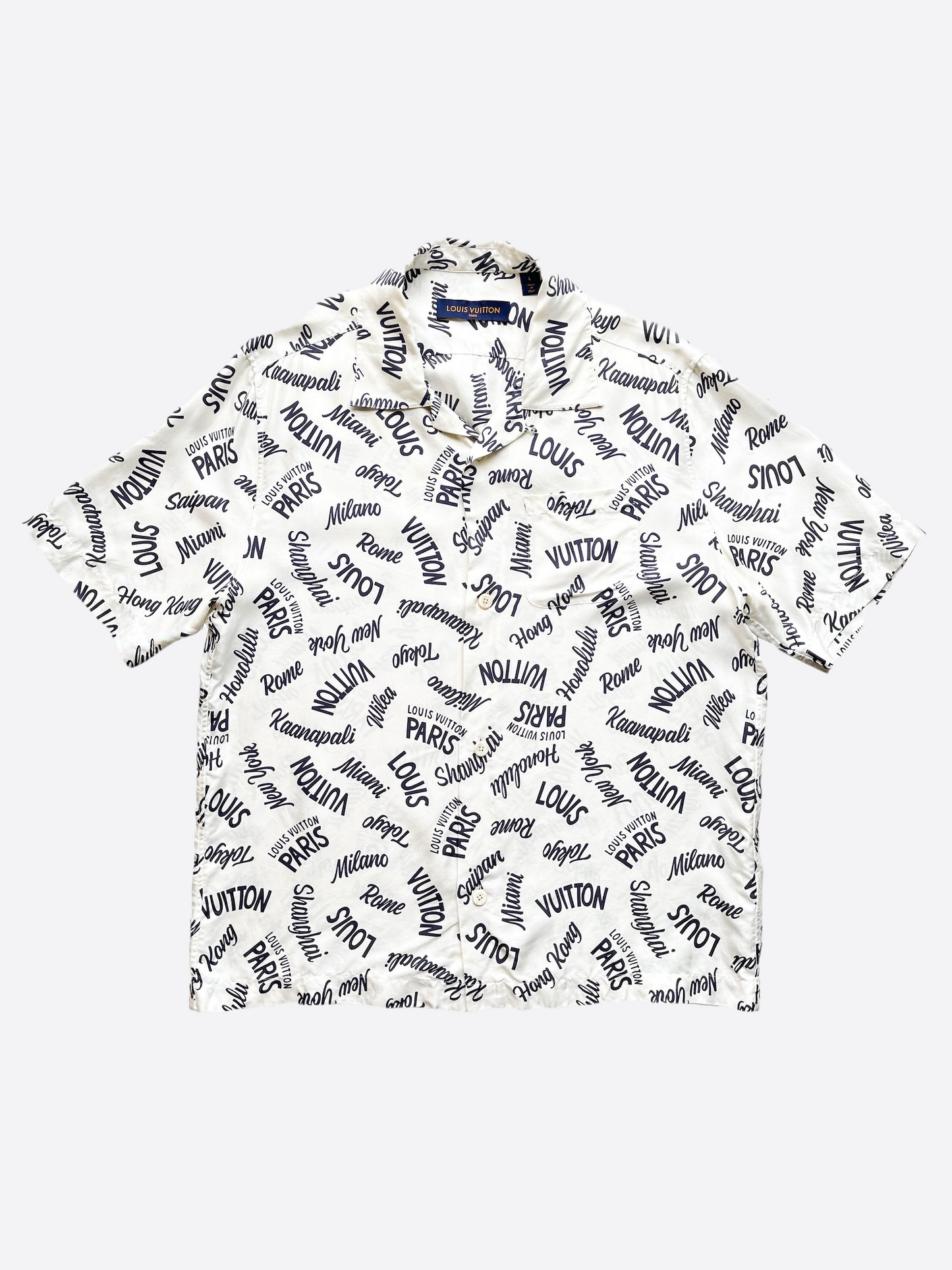 Louis Vuitton White Cities Silk Shirt