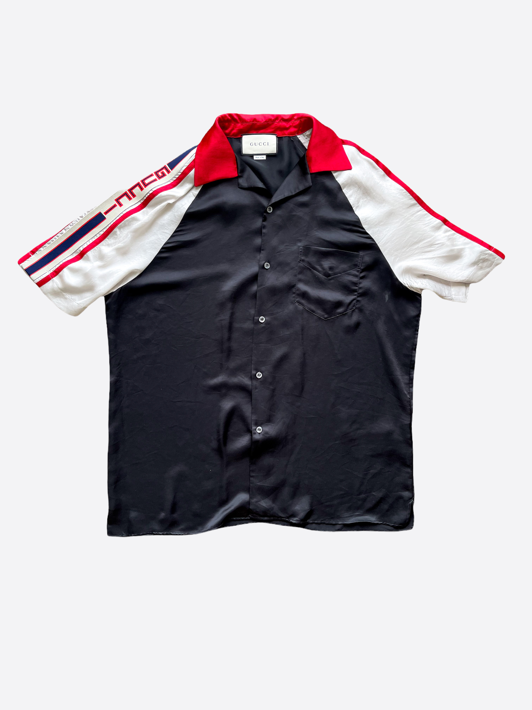 Gucci Black & Red Acetate Bowling Shirt
