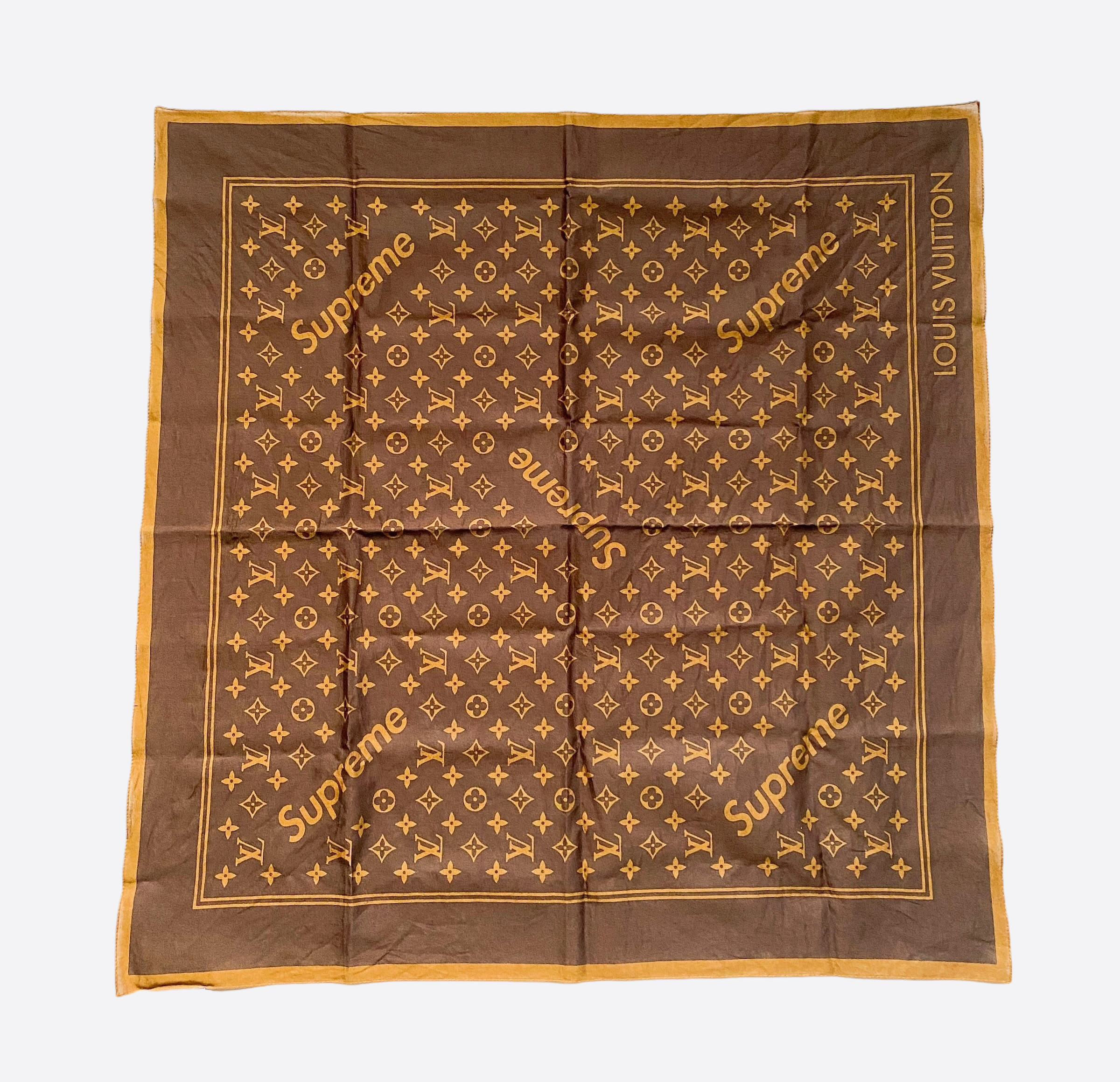 Louis Vuitton Supreme Brown Monogram Print Bandana Savonches