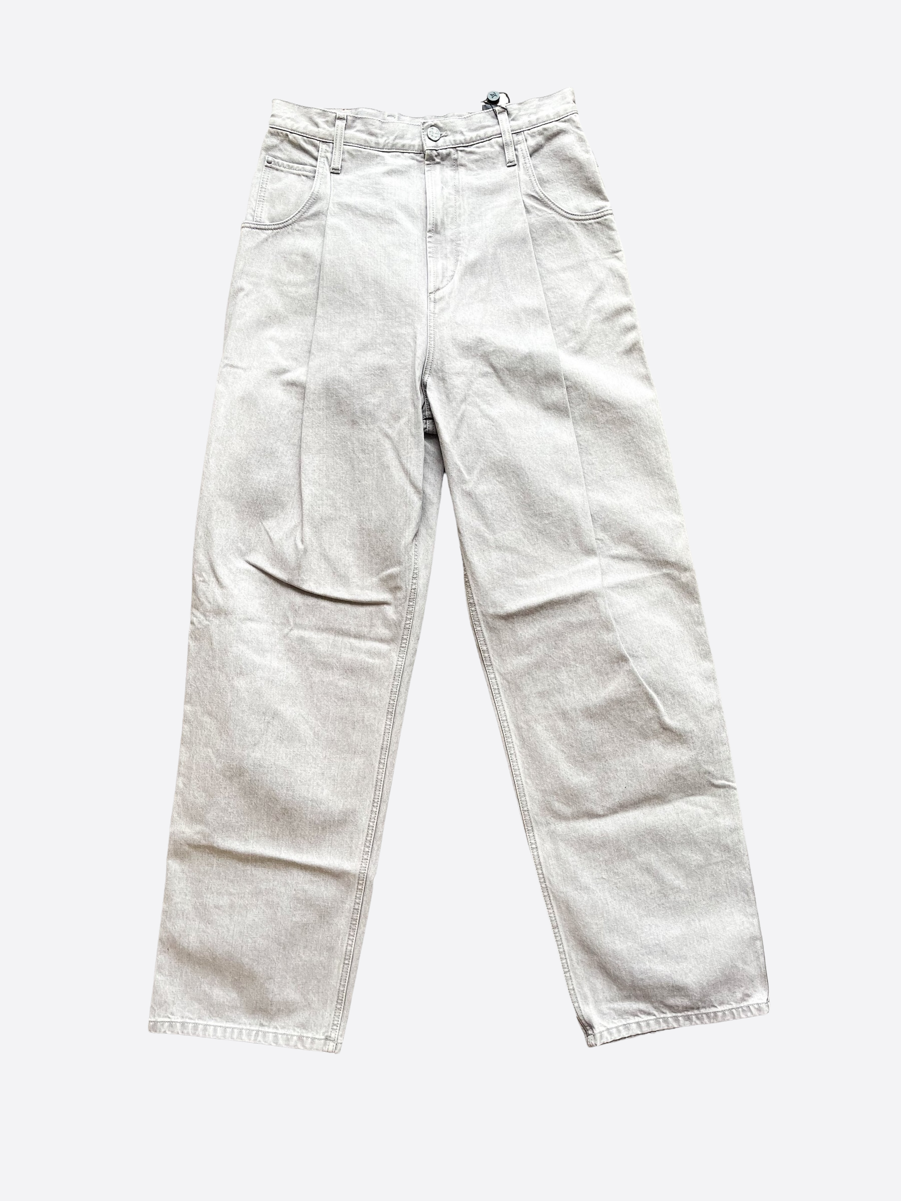 Straight jeans Louis Vuitton Grey size 34 FR in Denim - Jeans - 35379169