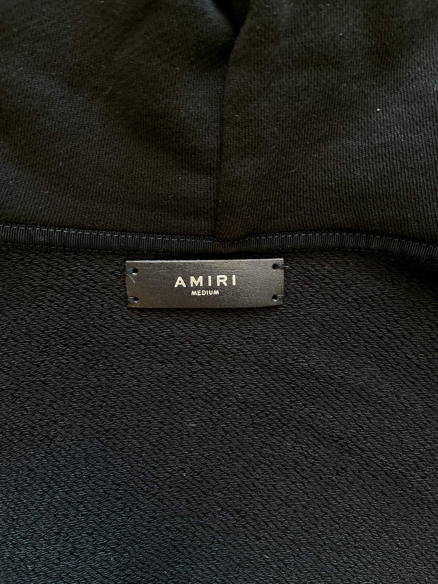 Amiri Black College Logo Hoodie