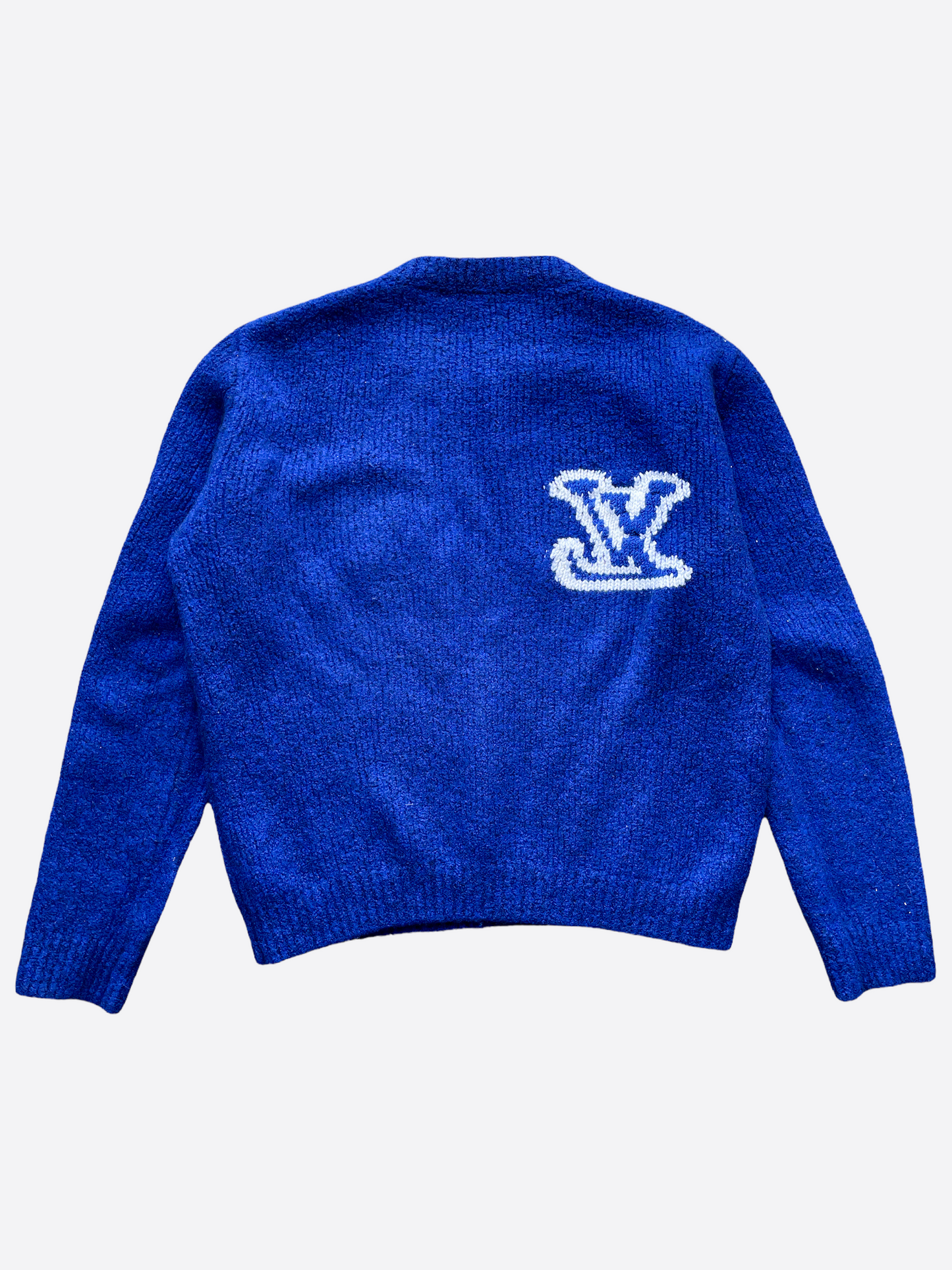 Louis Vuitton Blue Intarsia Logo Sweater