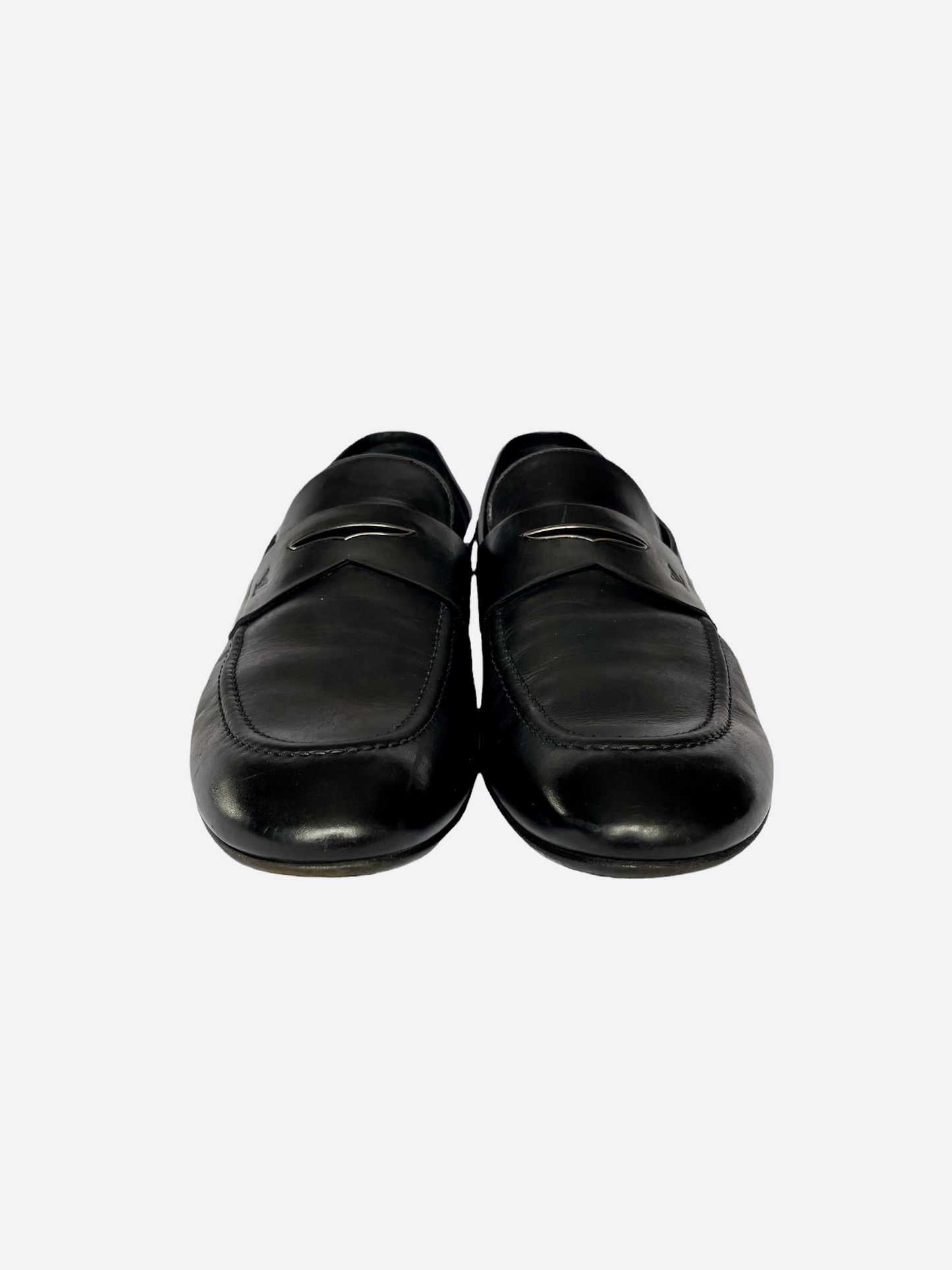 Louis Vuitton Black Leather Penny Loafers