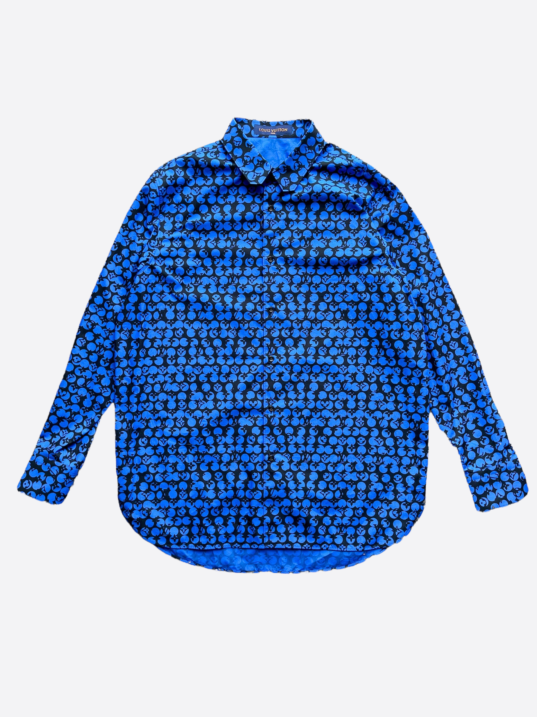 Louis Vuitton Blue Spotted Monogram Shirt