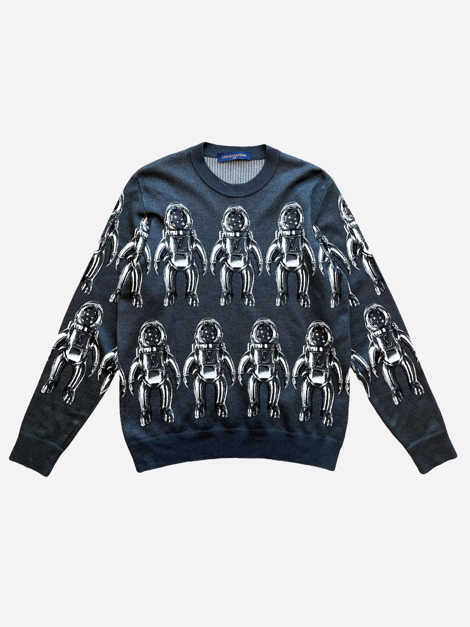 Louis Vuitton Blue Monogram Jacquard Sweater – Savonches