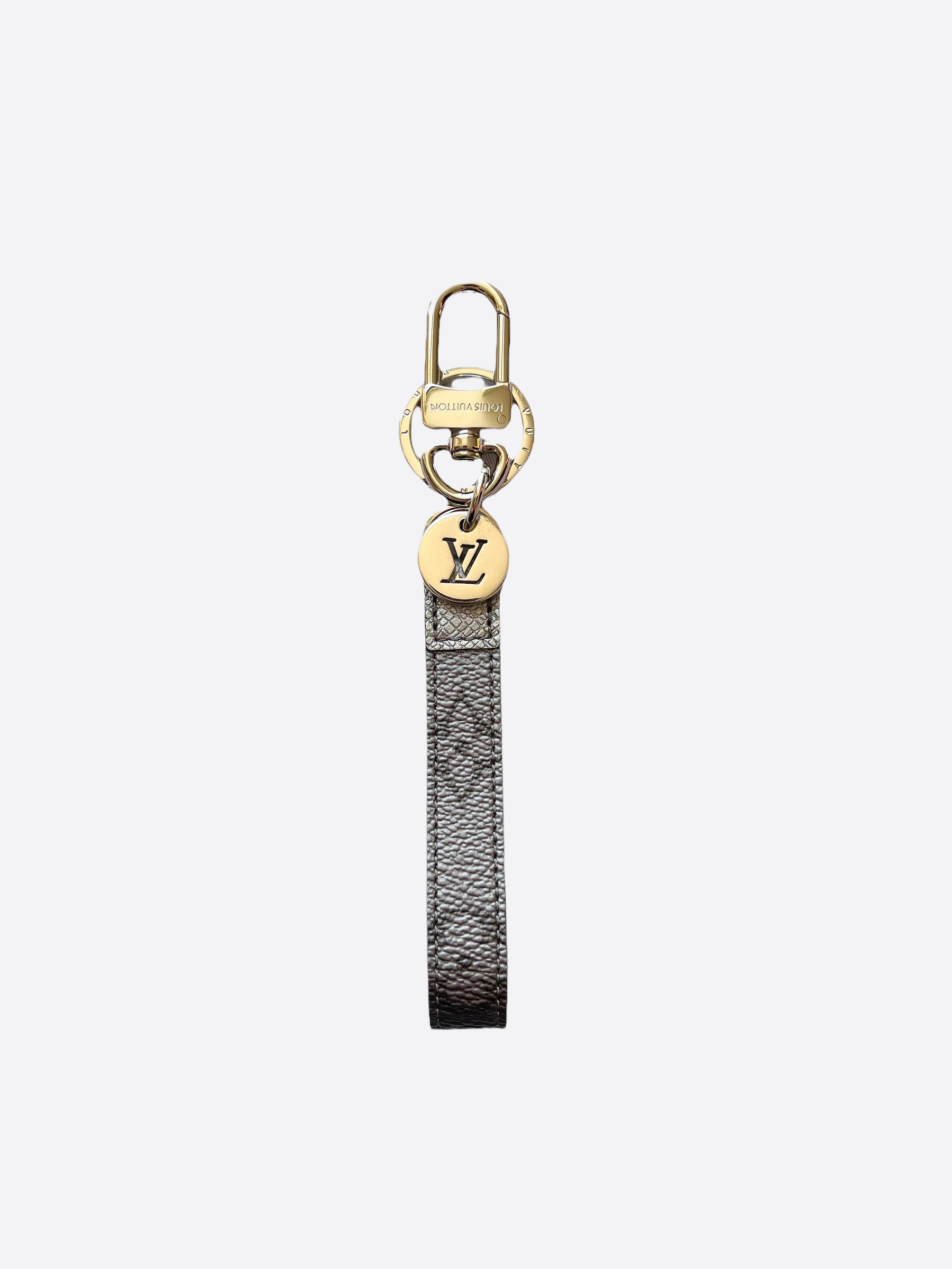 Louis Vuitton Monogram Logo Silver Tone Bag Charm / Key Ring Louis