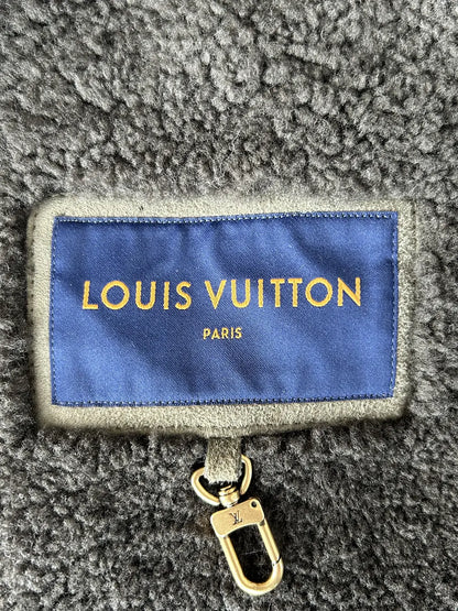Louis Vuitton Olive Monogram Shearling Jacket