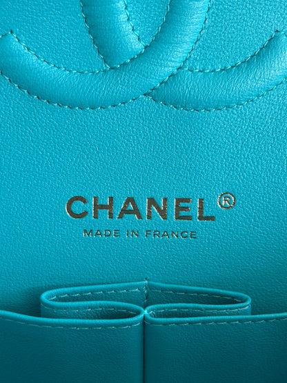 Chanel Turquoise Tweed Quilted Medium Flap Bag
