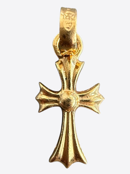 Chrome Hearts 22K Yellow Gold & Ruby Baby Fat Cross Pendant