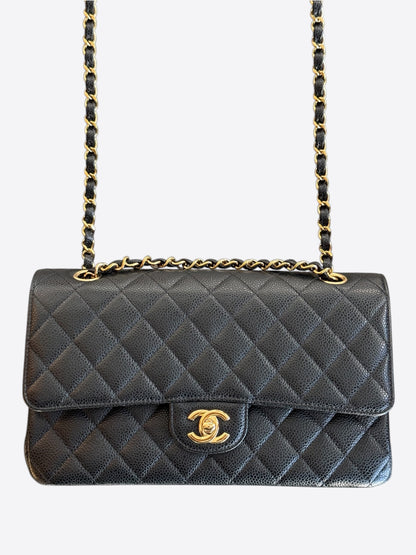 Chanel Black Quilted Caviar Medium Flap Bag