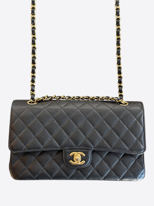 Chanel Black Quilted Caviar Medium Flap Bag