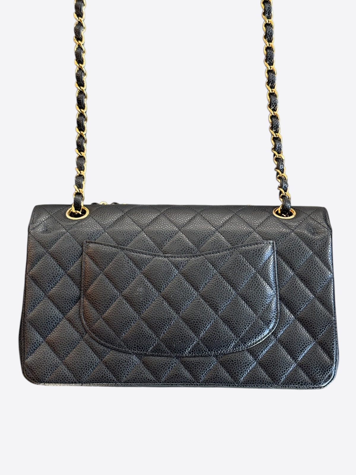 Chanel Black Quilted Caviar Medium Flap Bag
