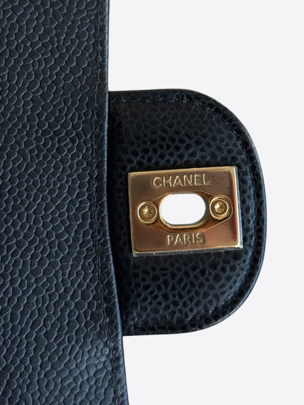 Chanel Black Quilted Caviar Medium Flap Bag