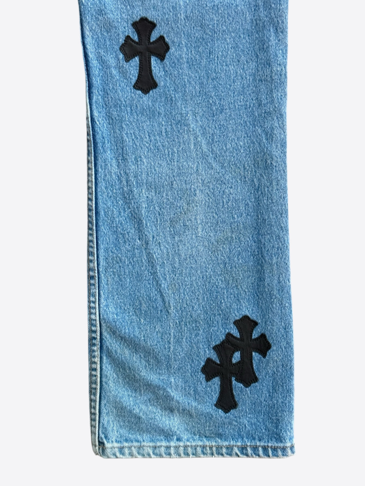 Chrome Hearts Levis Blue & Black Cross Patch Jeans