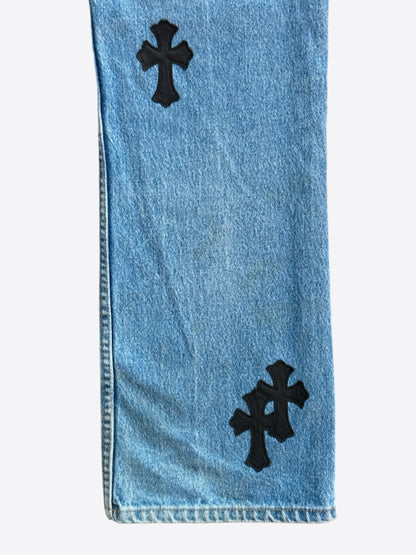 Chrome Hearts Levis Blue & Black Cross Patch Jeans