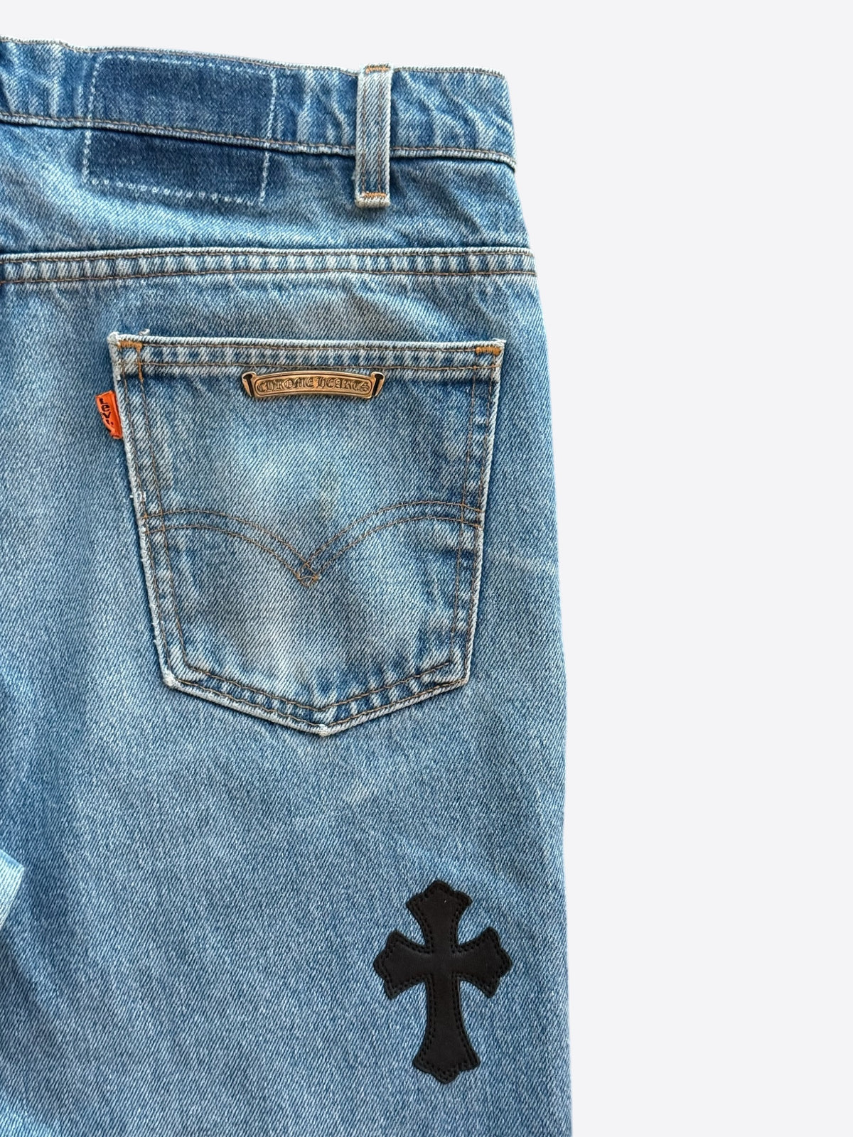 Chrome Hearts Levis Blue & Black Cross Patch Jeans