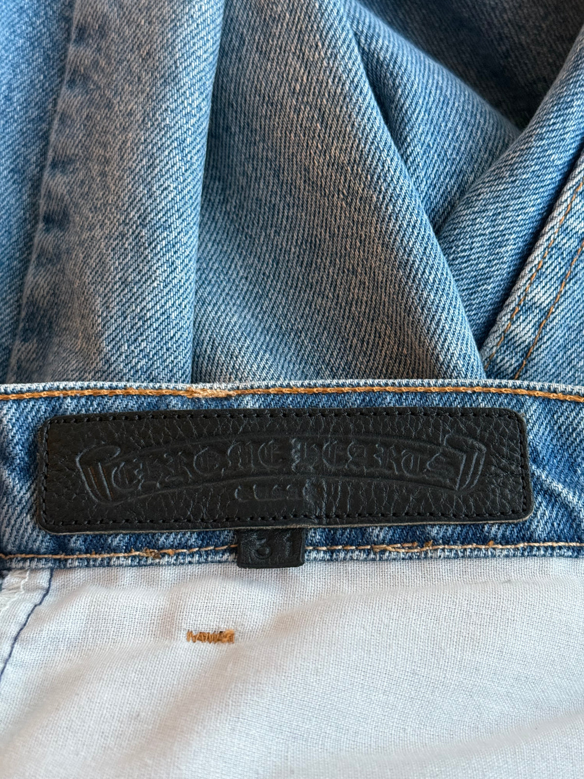 Chrome Hearts Levis Blue & Black Cross Patch Jeans