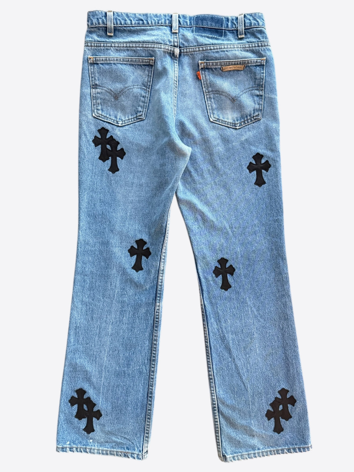 Chrome Hearts Levis Blue & Black Cross Patch Jeans