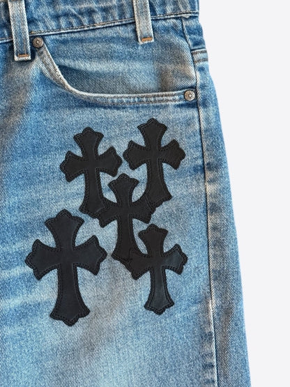 Chrome Hearts Levis Blue & Black Cross Patch Jeans