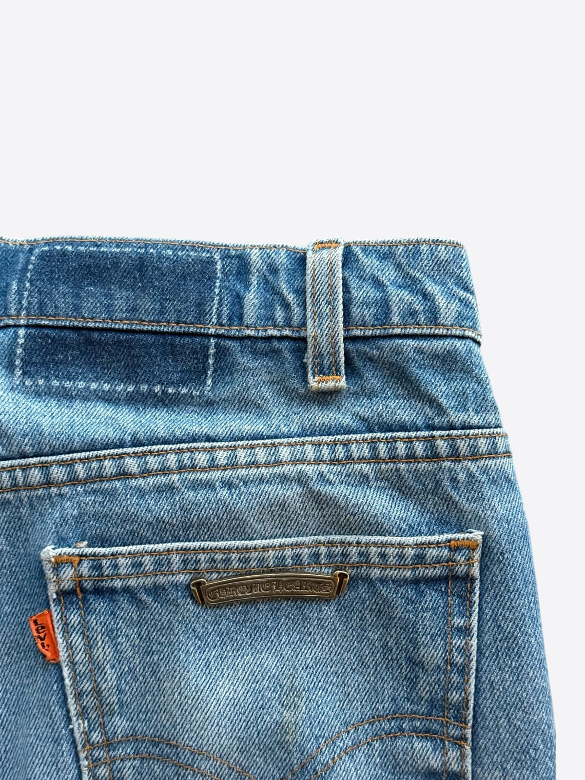 Chrome Hearts Levis Blue & Black Cross Patch Jeans