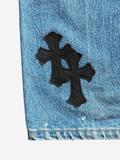 Chrome Hearts Levis Blue & Black Cross Patch Jeans
