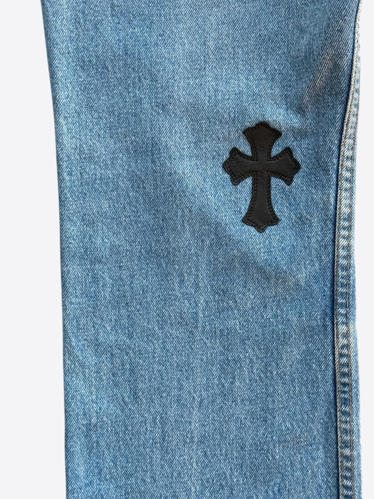 Chrome Hearts Levis Blue & Black Cross Patch Jeans