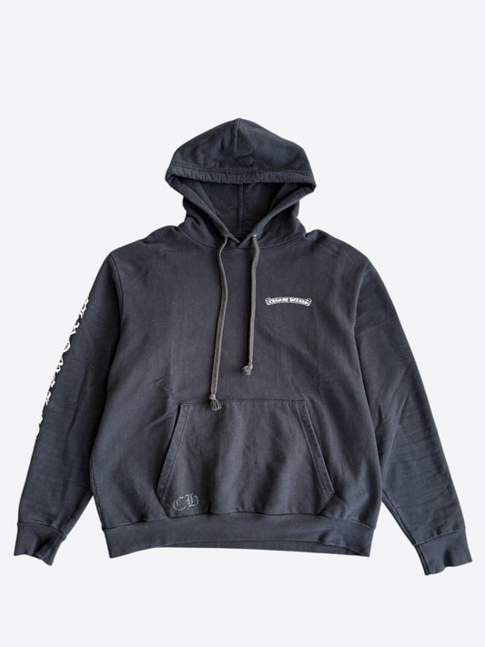 Chrome Hearts Black & White Scroll Logo Hoodie