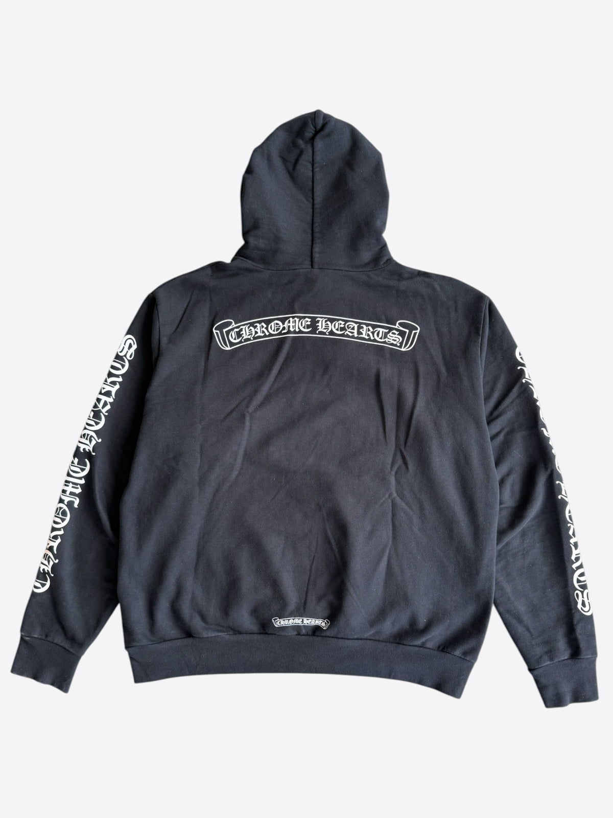 Chrome Hearts Black & White Scroll Logo Hoodie