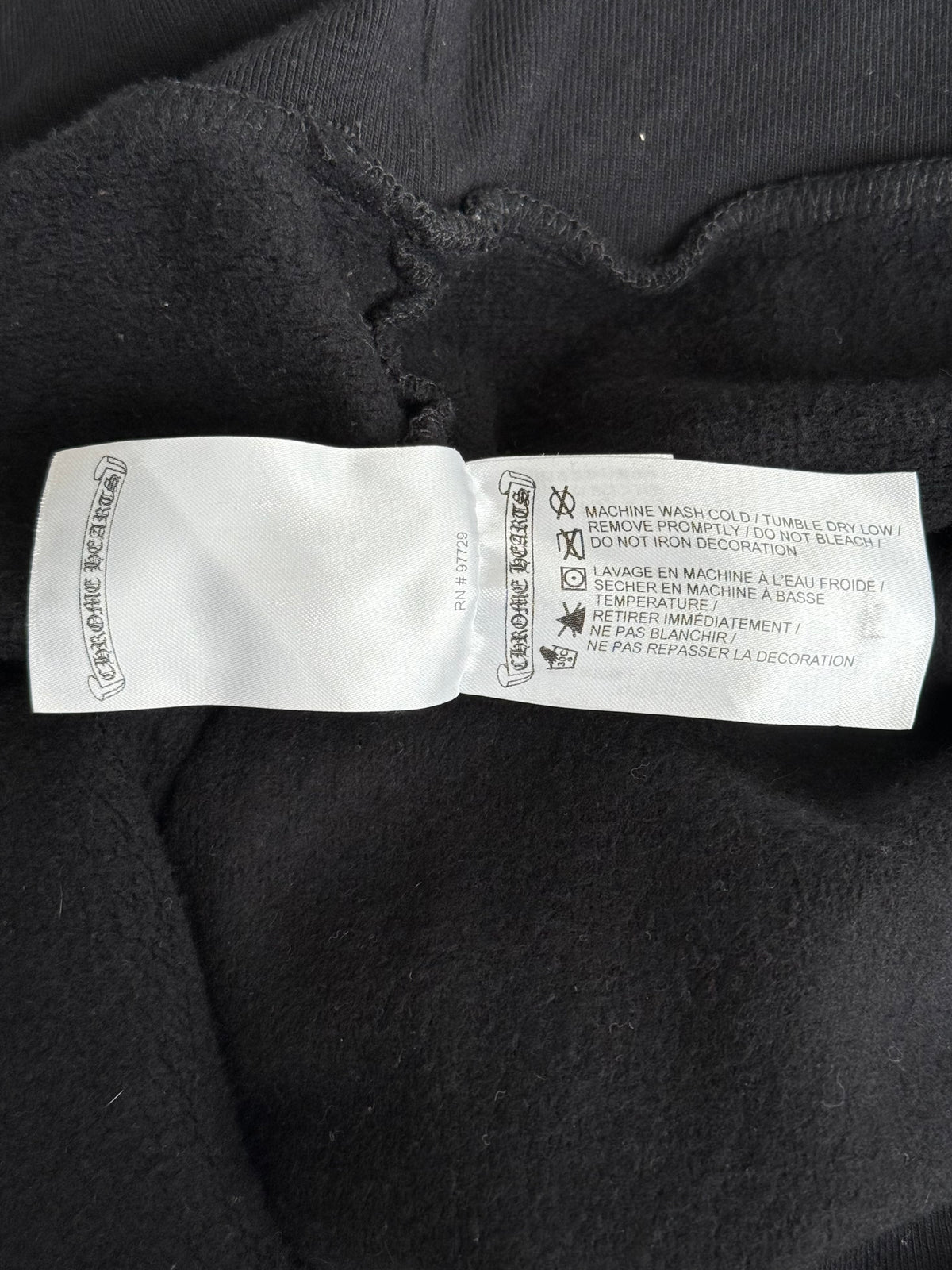 Chrome Hearts Black & White Scroll Logo Hoodie