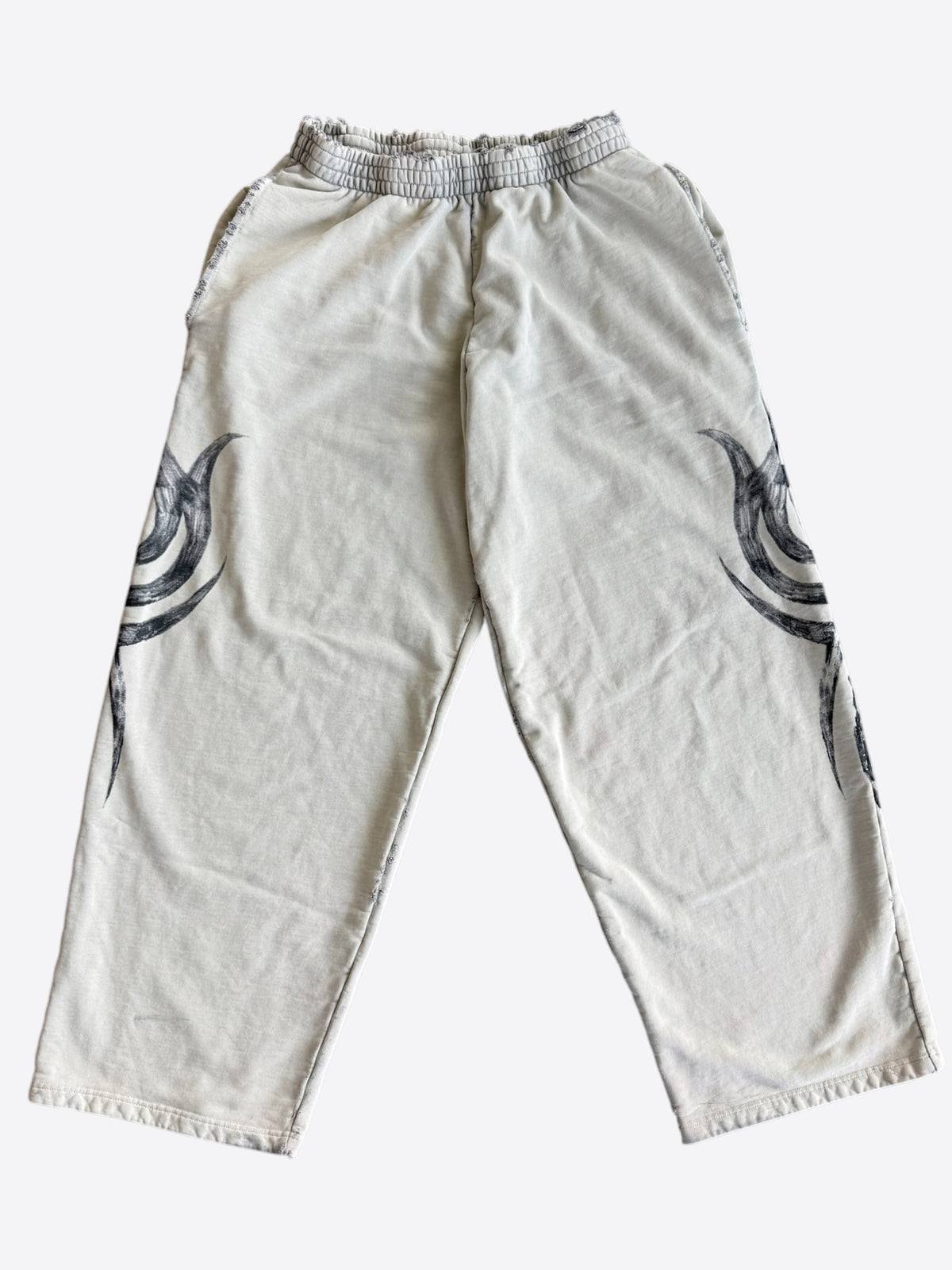 Balenciaga Beige & Black Tattoo Graphic Sweatpants