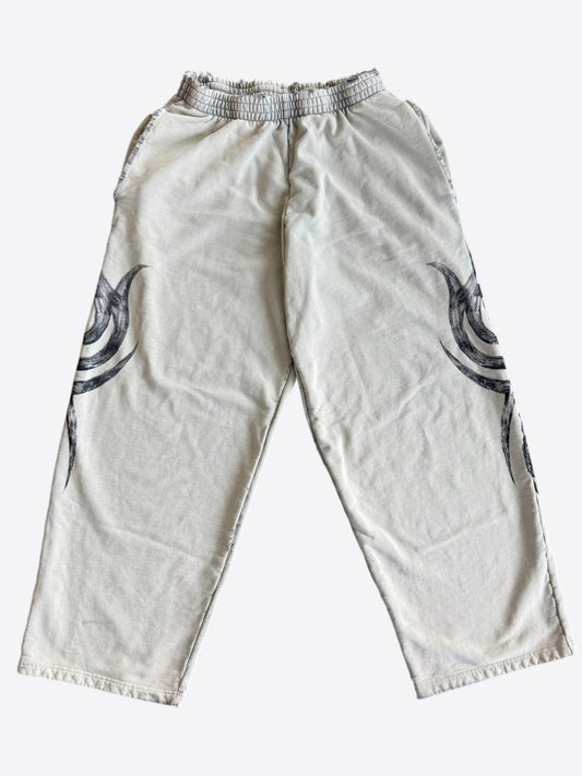 Balenciaga Beige & Black Tattoo Graphic Sweatpants