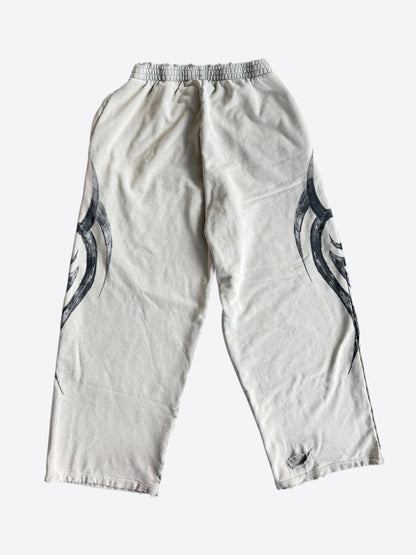 Balenciaga Beige & Black Tattoo Graphic Sweatpants