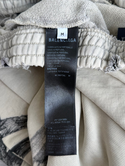 Balenciaga Beige & Black Tattoo Graphic Sweatpants