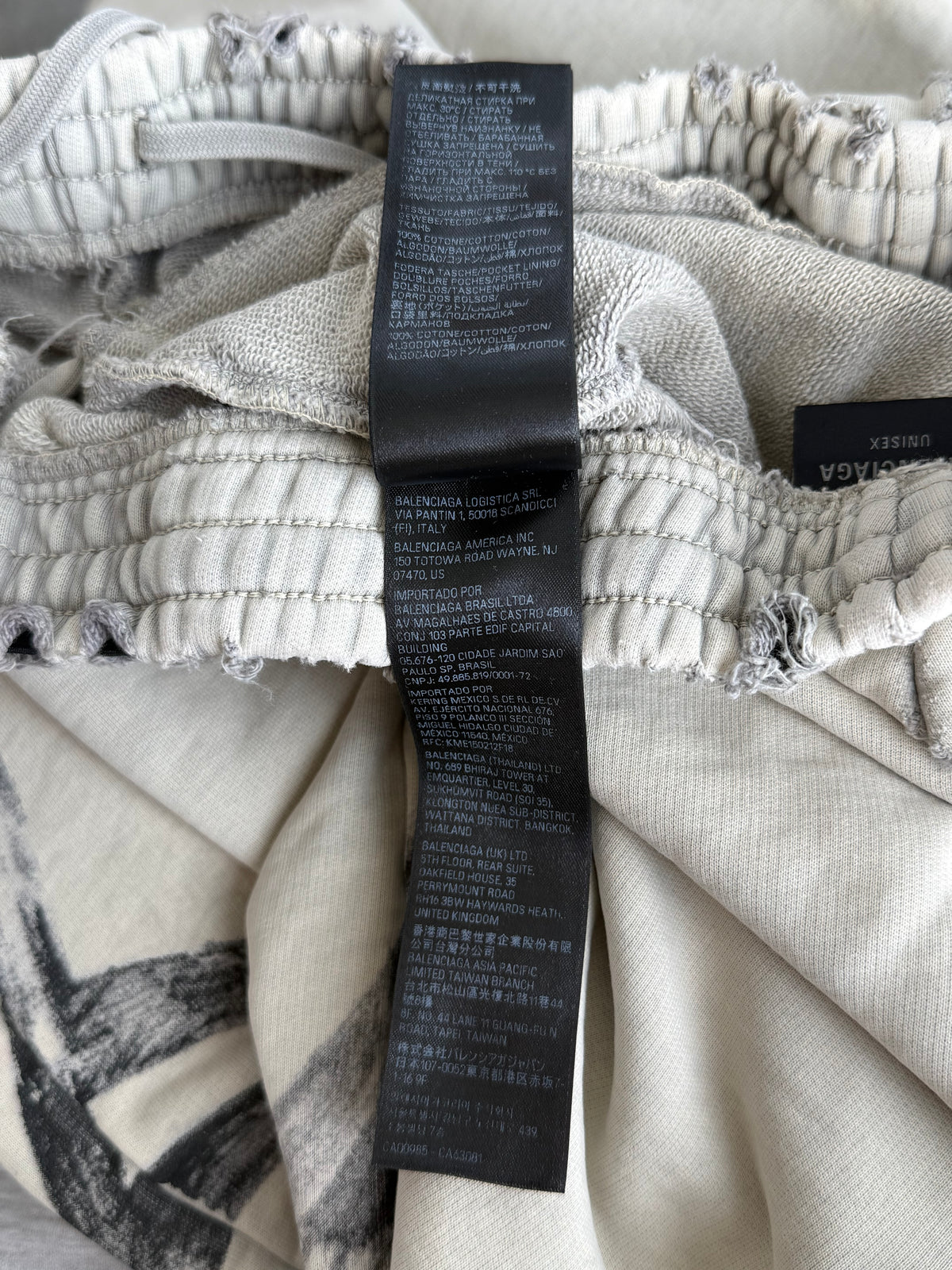 Balenciaga Beige & Black Tattoo Graphic Sweatpants