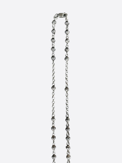 Chrome Hearts Rosary Bead Chain Silver Necklace