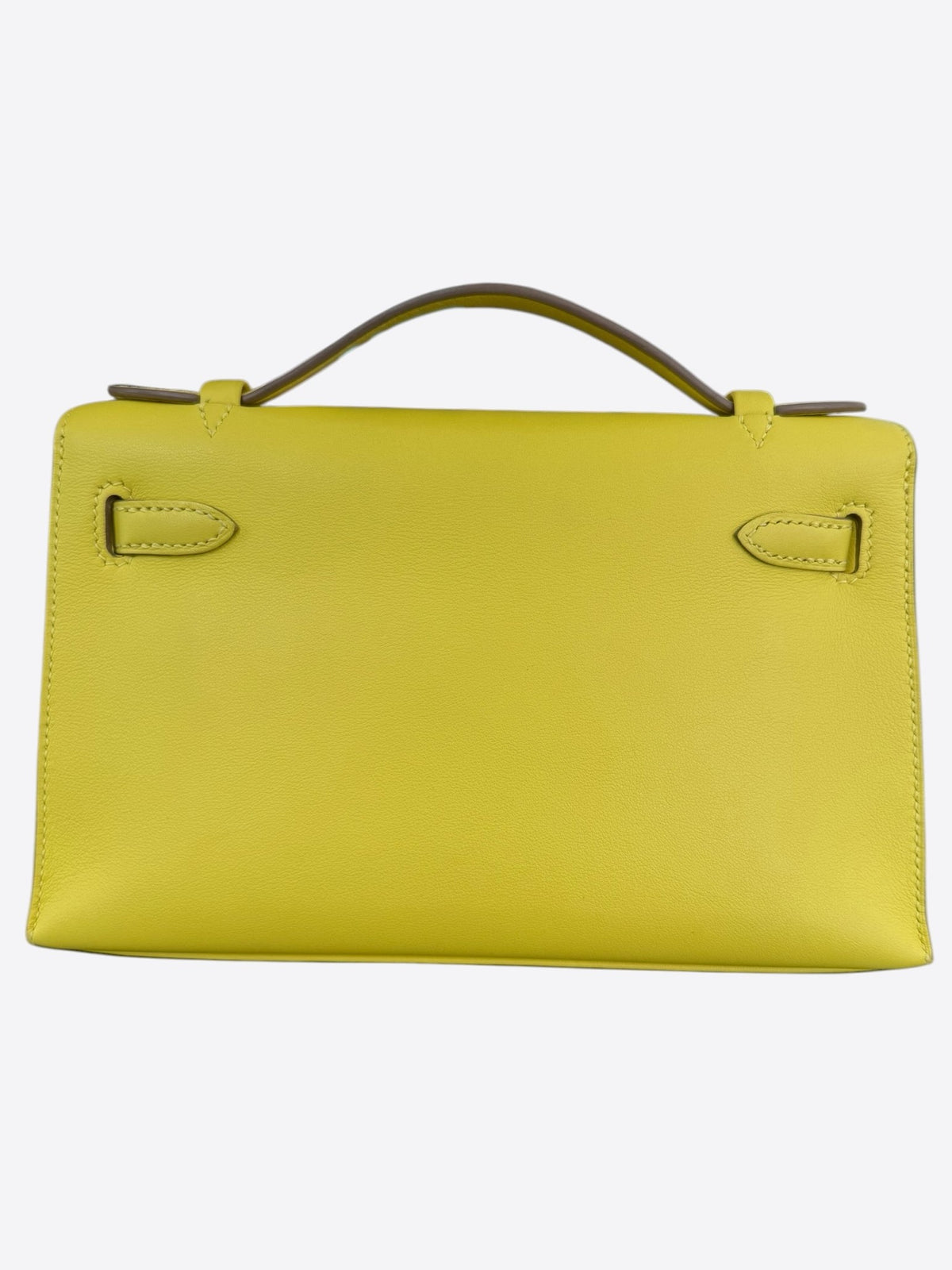 Hermes Lime Swift & Gold Hardware Kelly Pochette